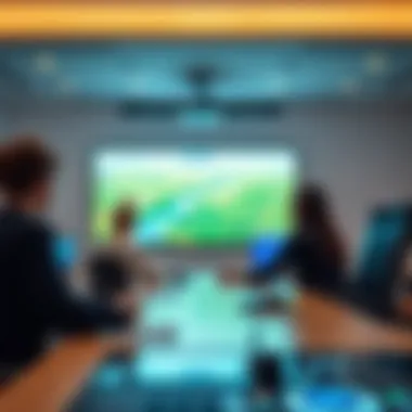 Students engaging with advanced technology in an interactive classroom