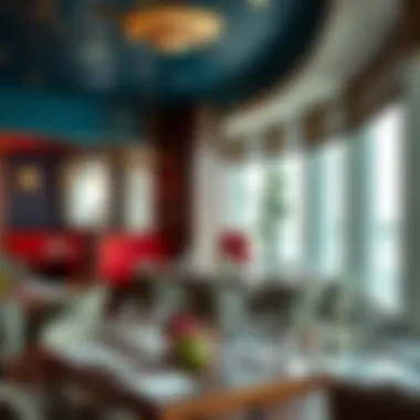 Vibrant Dining Experience in Dubai Vibrant dining area of a budget hotel