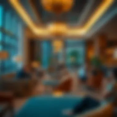 Welcoming Hotel Lounge Atmosphere Guests enjoying a hotel lounge in Dubai