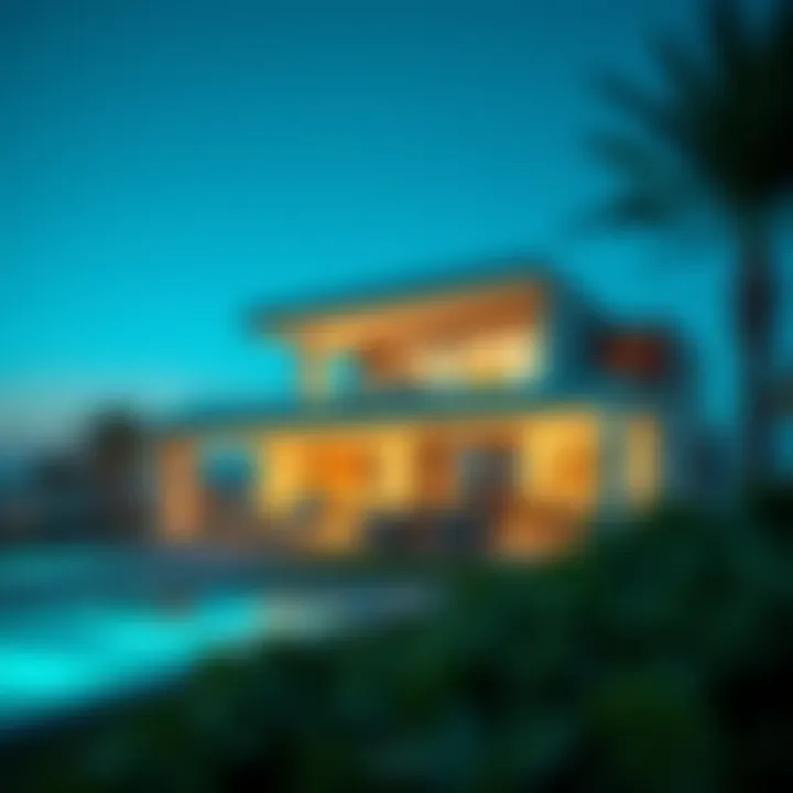 Luxurious villa on Al Hamra Falcon Island with modern architecture