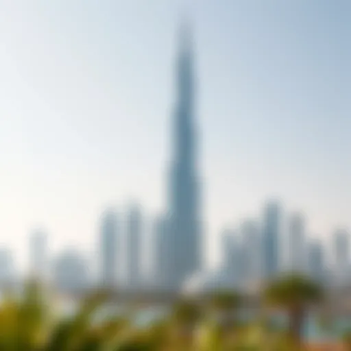 Stunning view of Al Kawthar Tower against the Dubai skyline