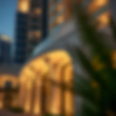 Architectural details highlighting the innovative design features of the building