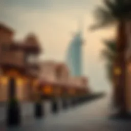 Scenic view of Al Seef Walk showcasing traditional architecture and modern elements