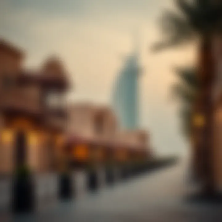 Scenic View of Al Seef Walk Scenic view of Al Seef Walk showcasing traditional architecture and modern elements