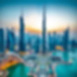 The stunning skyline of Dubai with Burj Khalifa towering over the cityscape