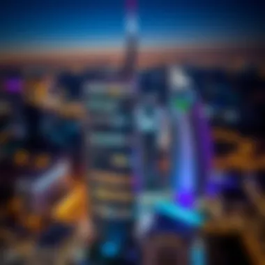 Nightlife and Skyline View of Ayedh Tower Nightlife and skyline view surrounding Ayedh Tower