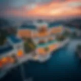 Aerial view showcasing the architectural beauty of Azizi Venice