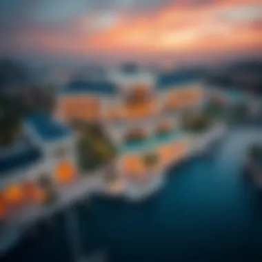 Aerial view showcasing the architectural beauty of Azizi Venice