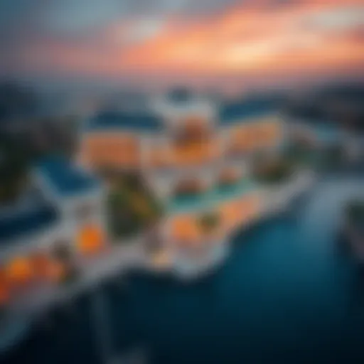 Aerial view showcasing the architectural beauty of Azizi Venice
