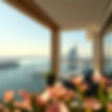 Stunning balcony view from Azure Residence Dubai overlooking the waterfront