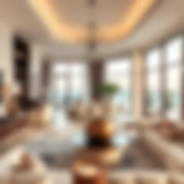 Sophisticated Interiors of Beachfront Villas Elegant interior design of a beachfront villa in Dubai