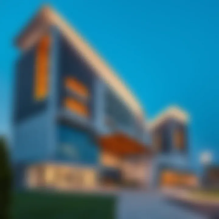 A striking modern building designed by Binghatti showcasing innovative architecture