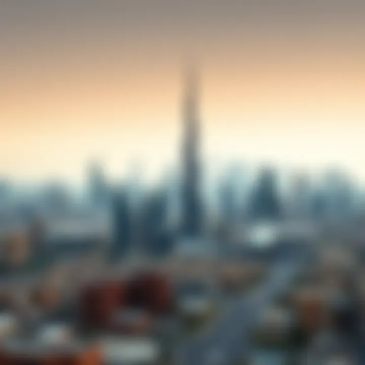 Panoramic view of Dubai showcasing برج الصفا in its skyline
