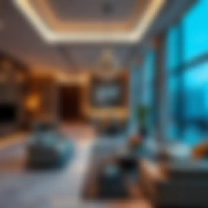 Interior design elements of برج الصفا reflecting luxury living