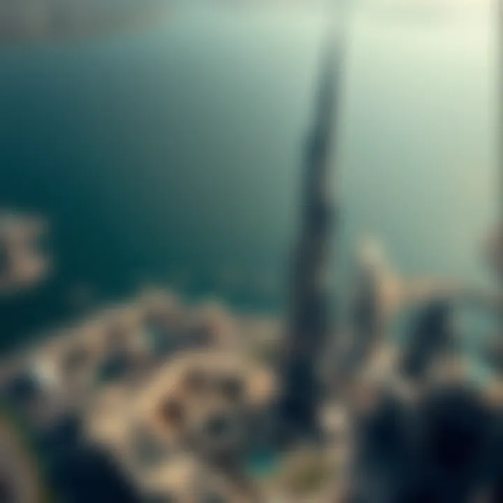 Aerial Perspective of Burj Al Noor in Dubai Aerial view showcasing Burj Al Noor's impact on Dubai's skyline
