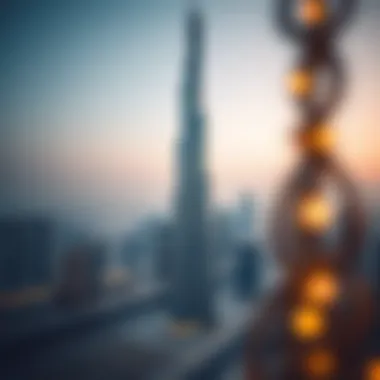 Aerial perspective of Burj Crown in the Dubai skyline