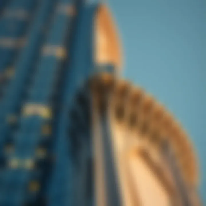 Close-up of the architectural details of the Burj Crown