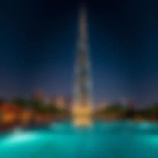 Stunning view of the Burj Crown at twilight