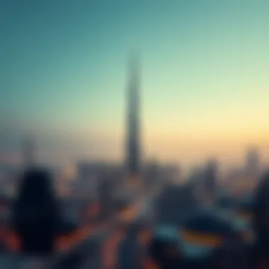 Dubai Skyline Featuring Burj Khalifa Panoramic view of Dubai with Burj Khalifa as the focal point