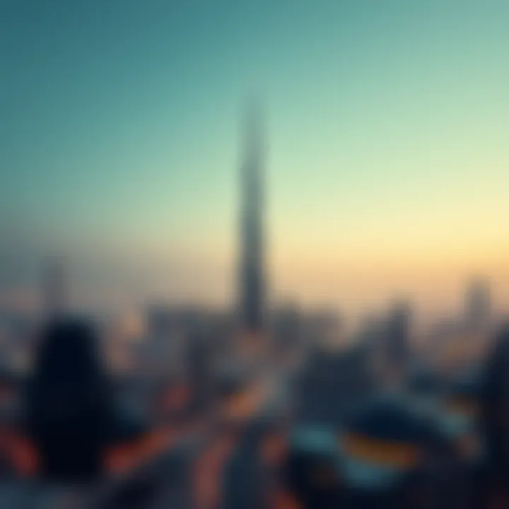 Dubai Skyline Featuring Burj Khalifa Panoramic view of Dubai with Burj Khalifa as the focal point