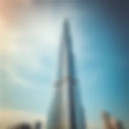 The majestic Burj Khalifa reaching into the sky