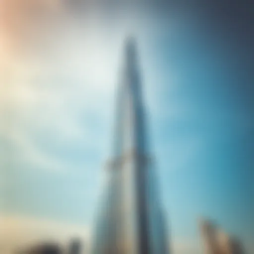 Burj Khalifa Against the Skyline The majestic Burj Khalifa reaching into the sky