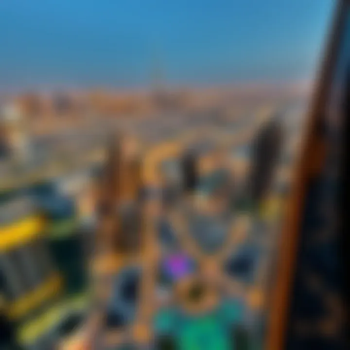 Awe-Inspiring Dubai Skyline from Burlington Tower Panoramic view of Dubai skyline from the Burlington Tower