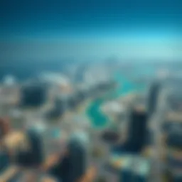 Aerial view of Business Bay showcasing its skyline and urban layout