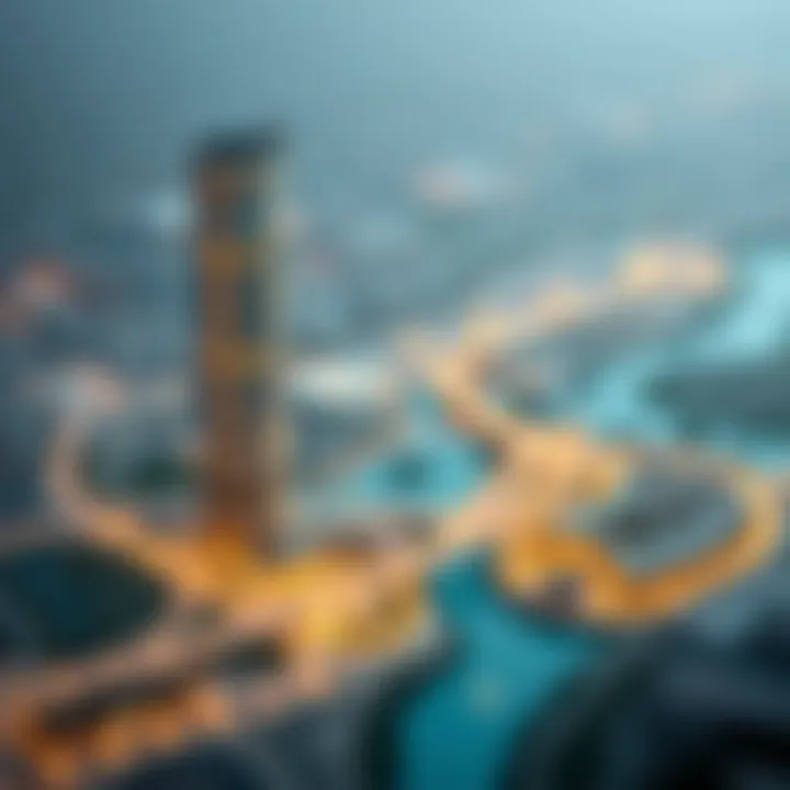 Infrastructure Development Highlights of Business Bay Infrastructure development map highlighting key projects in Business Bay