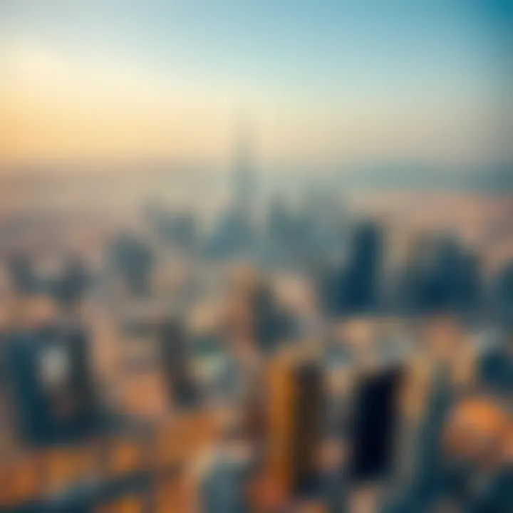 An aerial view of Dubai's skyline with business districts prominently displayed