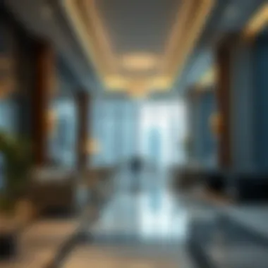 Interior of a luxurious office in a Dubai business center featuring state-of-the-art facilities