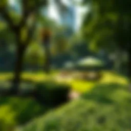 Serene landscape of Central Park at City Walk with lush greenery