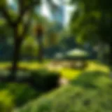 Lush Greenery at Central Park Serene landscape of Central Park at City Walk with lush greenery