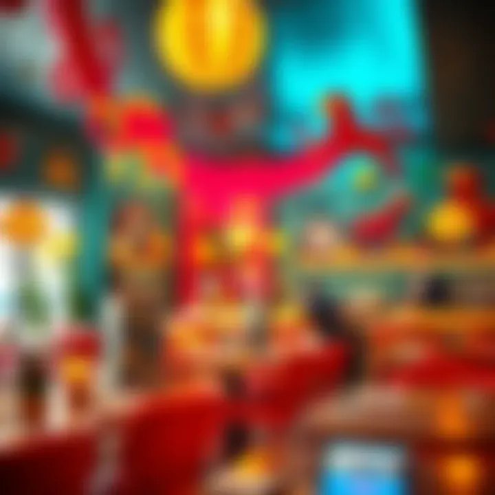 Lively Atmosphere and Decor Fun and colorful decoration within the establishment