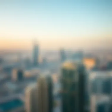 Panoramic view of Dubai skyline from Chic Tower