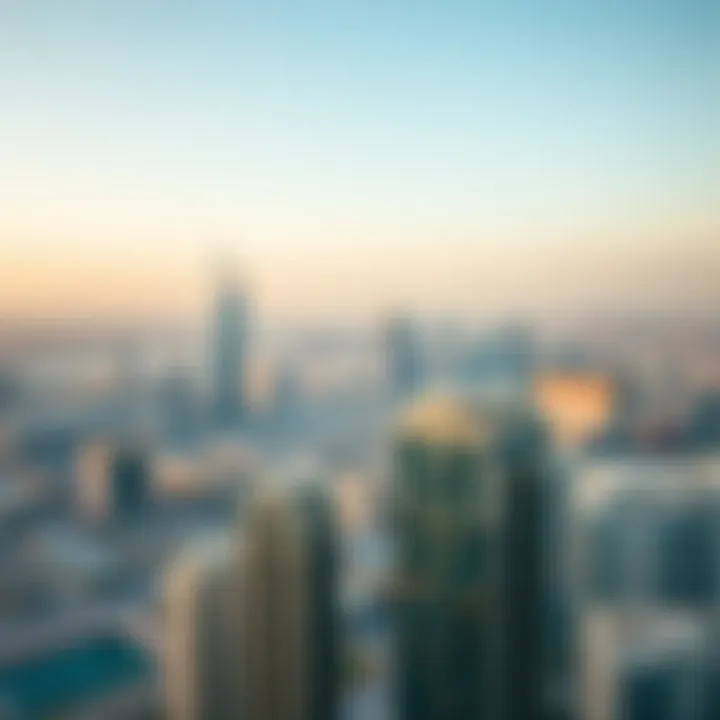 Panoramic view of Dubai skyline from Chic Tower