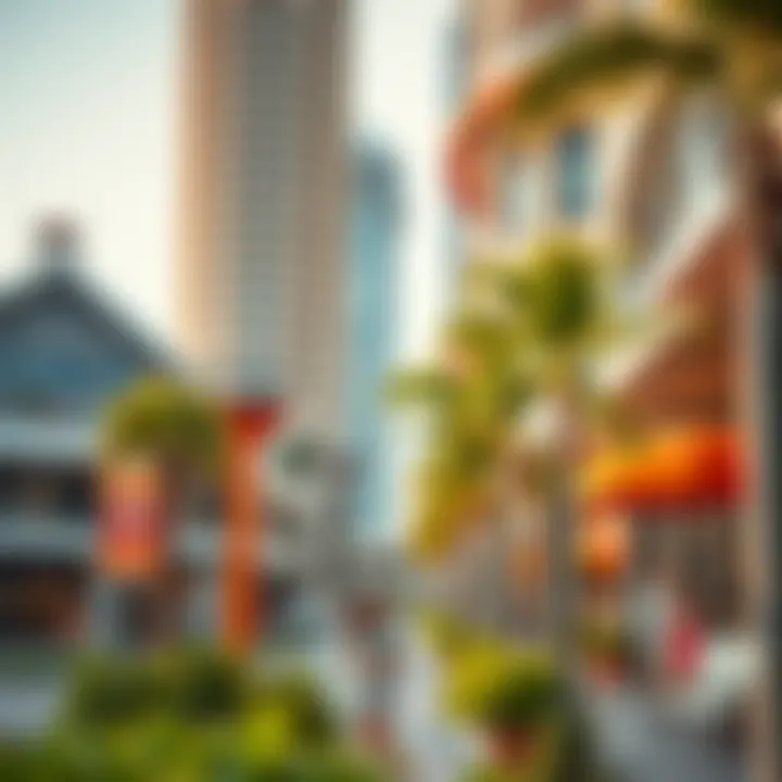 Vibrant neighborhood surrounding Chic Tower