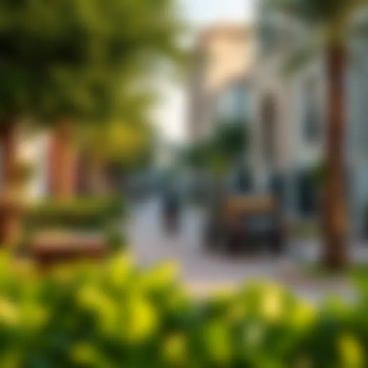 Vibrant neighborhood surrounding Choithrams Park Gate Residence filled with greenery and lifestyle options