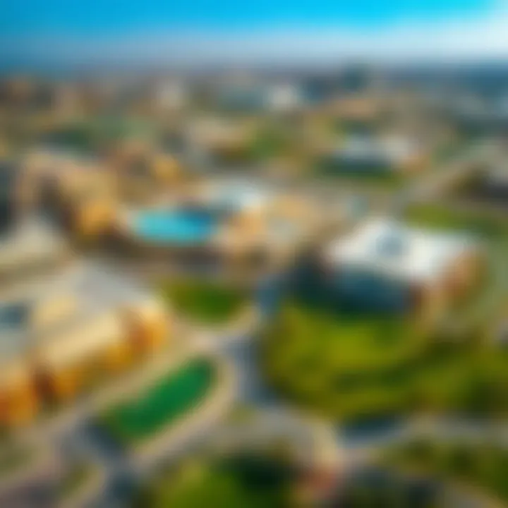 Aerial view of Choueifat Khalifa City showcasing residential and educational facilities
