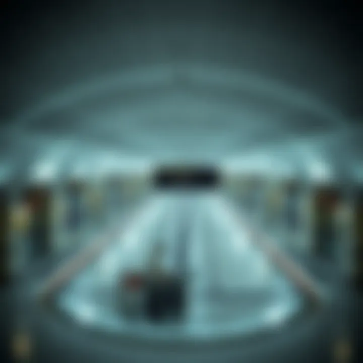 Interior view of Al Muraqqabat Metro Station illustrating passenger flow and amenities