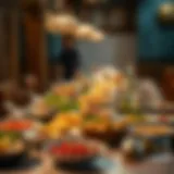 A beautifully arranged Iftar table showcasing traditional dishes