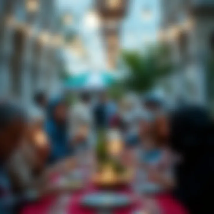 Strengthening Community Ties Through Iftar A group enjoying Iftar together, symbolizing community bonds