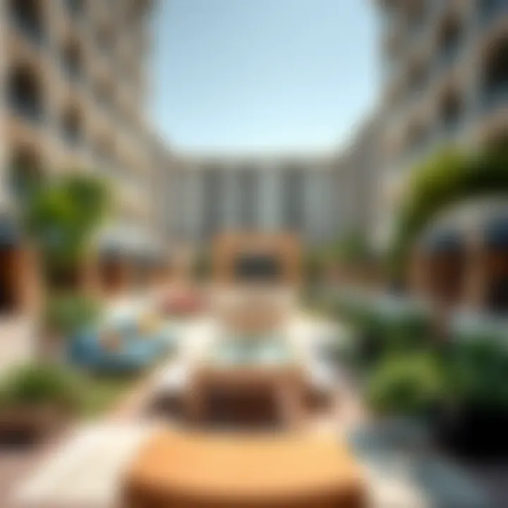 Vibrant community spaces in a Dubai residential complex