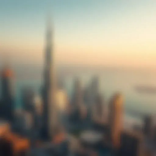 Aerial view of Dubai's skyline showcasing iconic skyscrapers