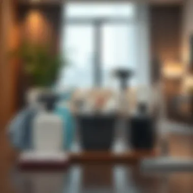 Essential Tools for Effective House Cleaning Professional cleaning equipment arranged neatly in a modern setting