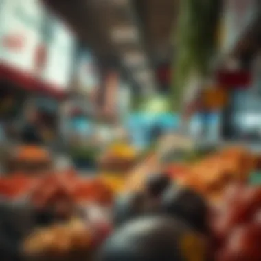 Fresh food market in Abu Dhabi illustrating food expenses