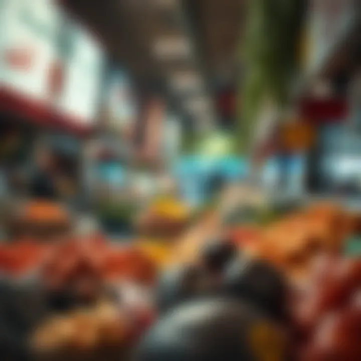 Fresh food market in Abu Dhabi illustrating food expenses