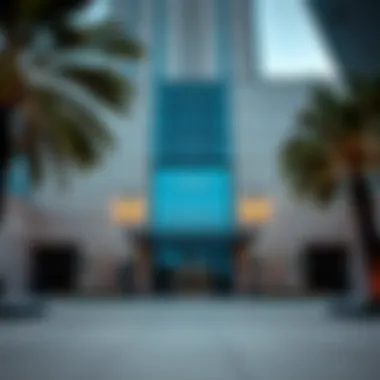 Exterior view of the Crystal Blue Building showcasing its modern architecture