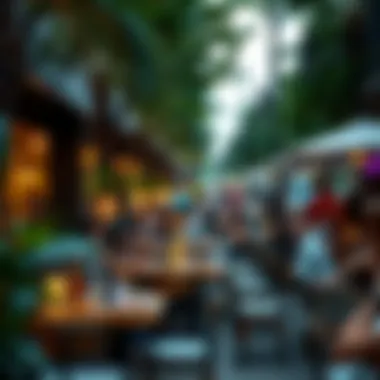 Al Fresco Dining Experience Vibrant outdoor seating area filled with guests enjoying meals