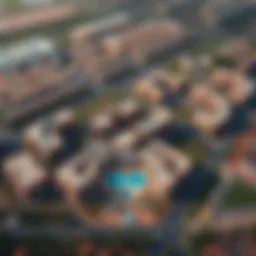 Aerial view of Damac Lincoln Park showcasing its layout and surroundings